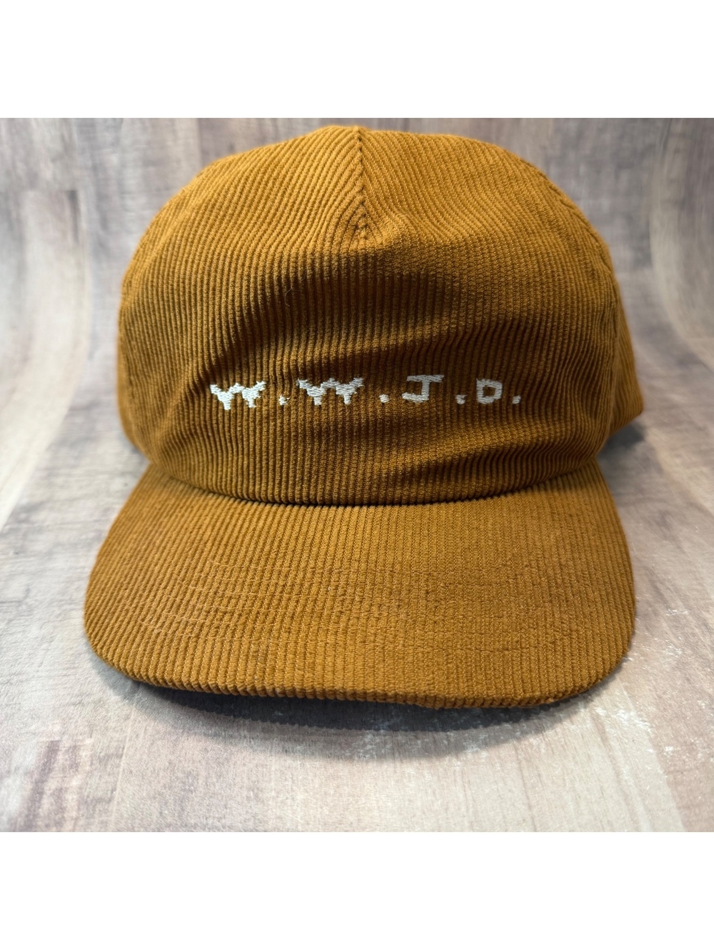 Elevated Faith Corduroy Hat W.W.J.D. Brown Snapback Cap Christian Hat NWOT